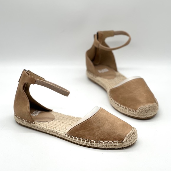 Eileen Fisher Shoes - EILEEN FISHER Lala Espadrille Womens 9 Tan Tumbled Leather Ankle Strap D'orsay